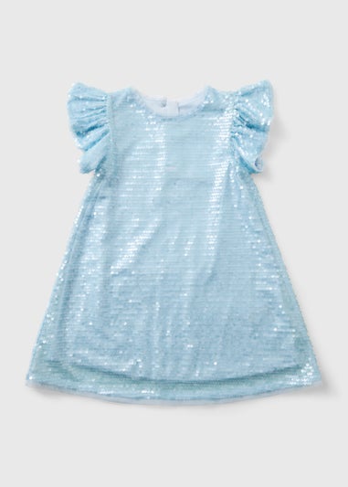 Girls Blue Sequin Dress (1-7yrs)