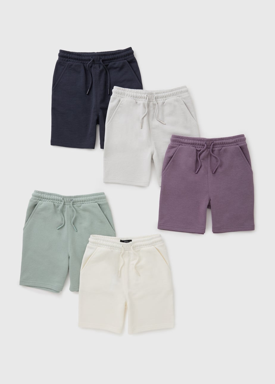 5 Pack Boys Multicolour Jogger Shorts (7-15yrs)