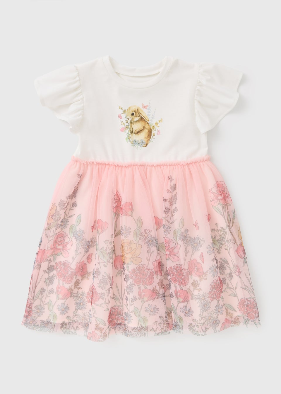 Boys Pink Bunny Mesh Dress (1-7yrs)