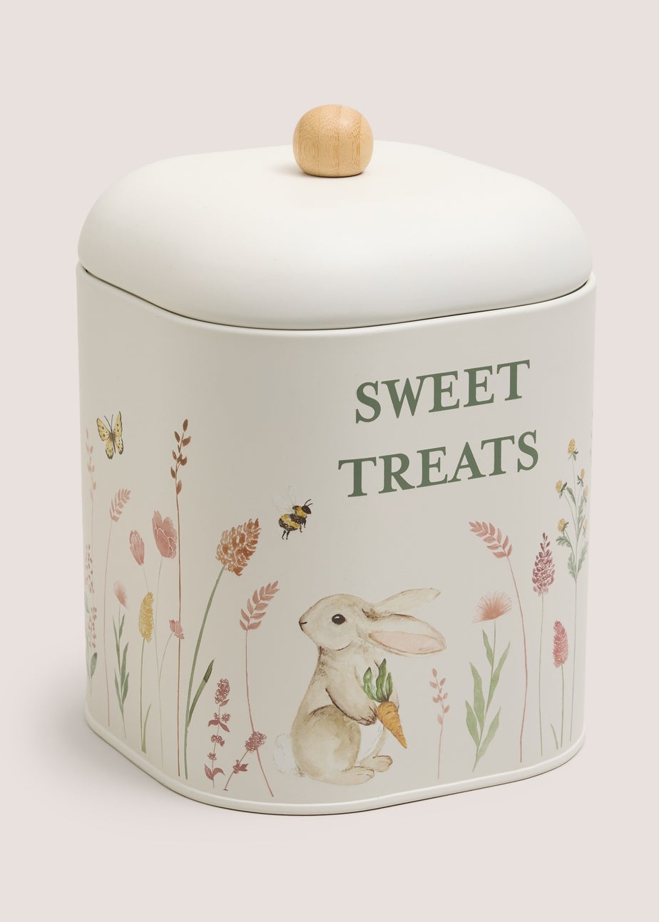 Cream Rabbit Sweet Treats Tin