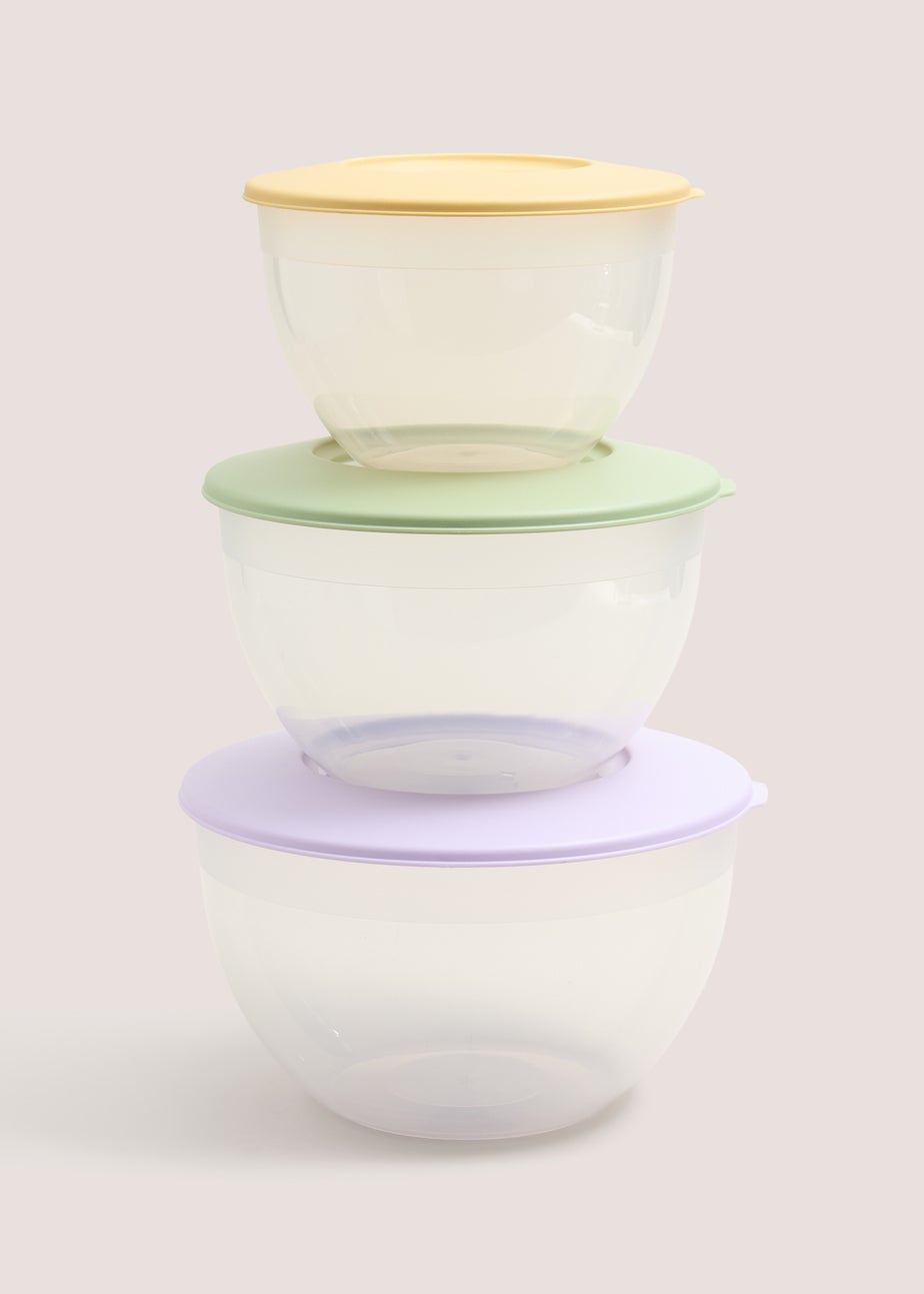3 Piece Multicolour Mixing Bowls