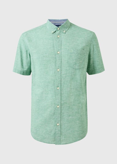 Lincoln Green Linen Blend Short Sleeve Shirt