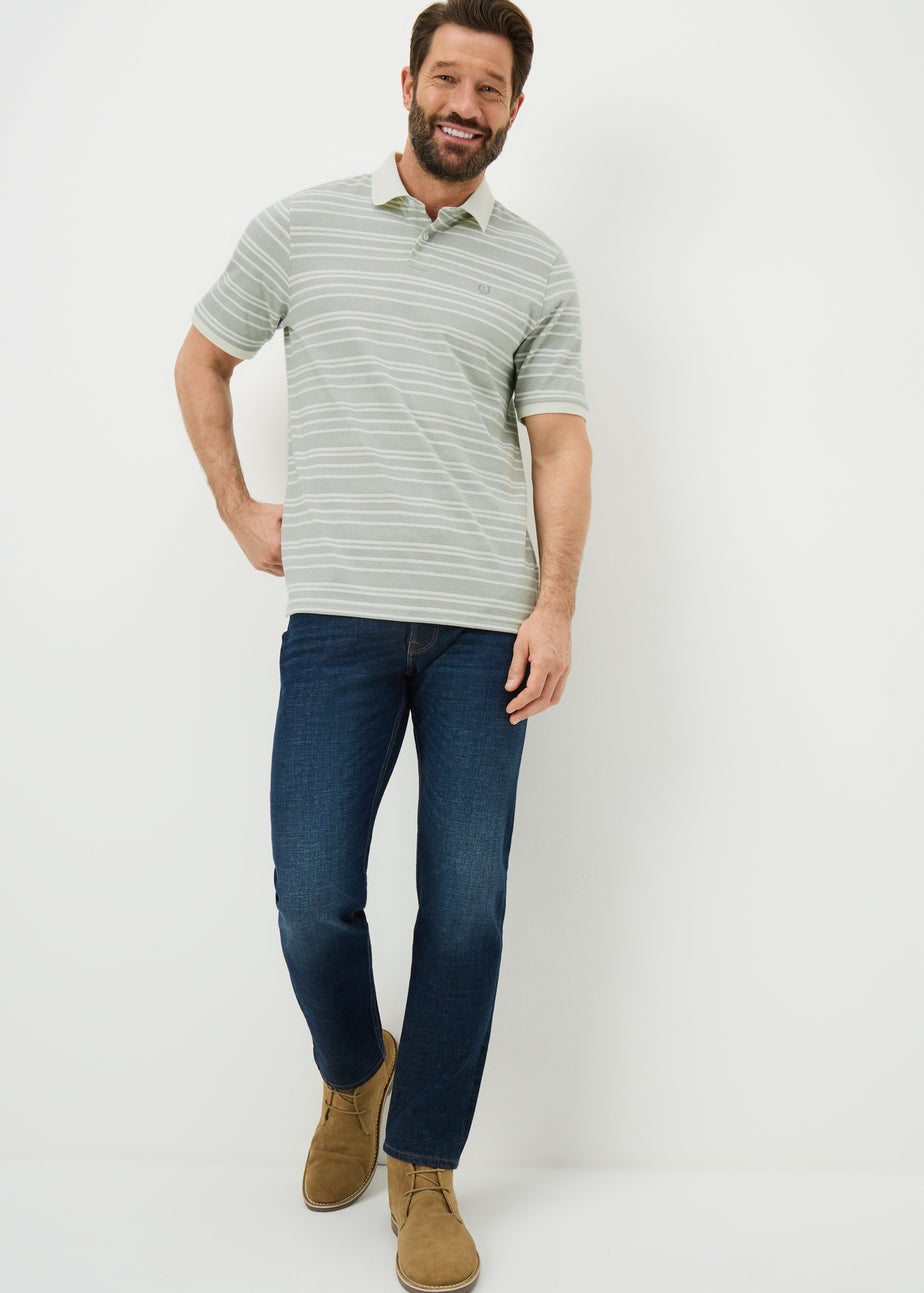 Lincoln Sage Striped Polo Top