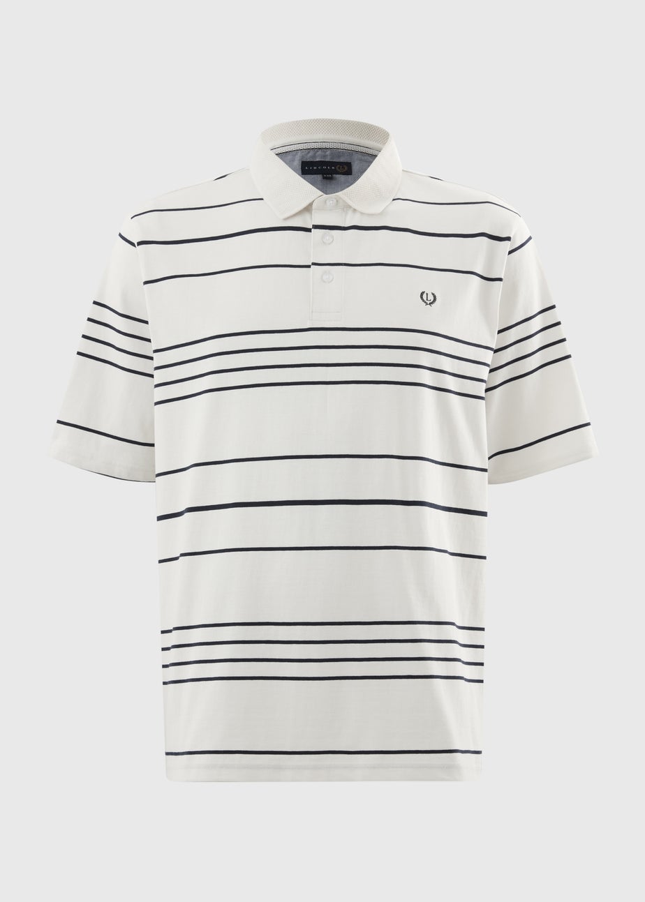 Lincoln Ecru Stripe Smart Polo Shirt