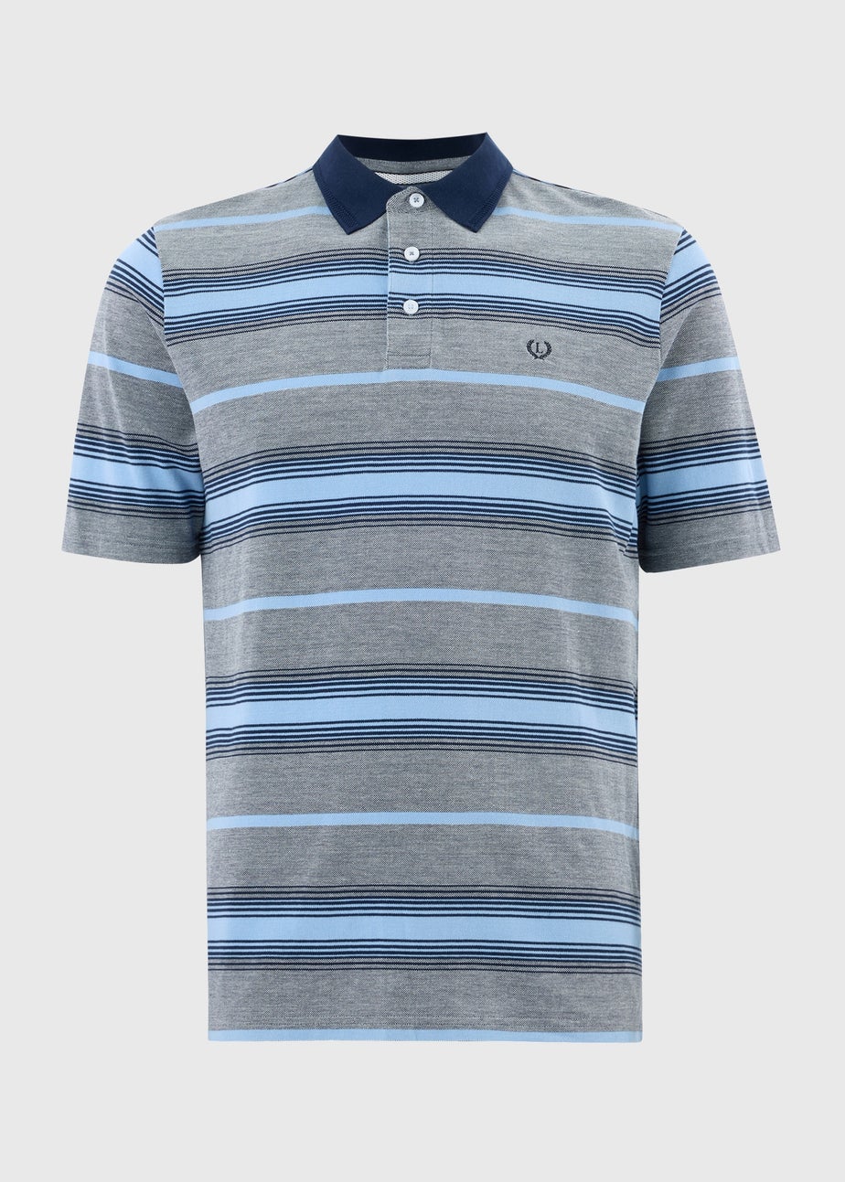 Lincoln Navy Stripe Smart Polo Shirt