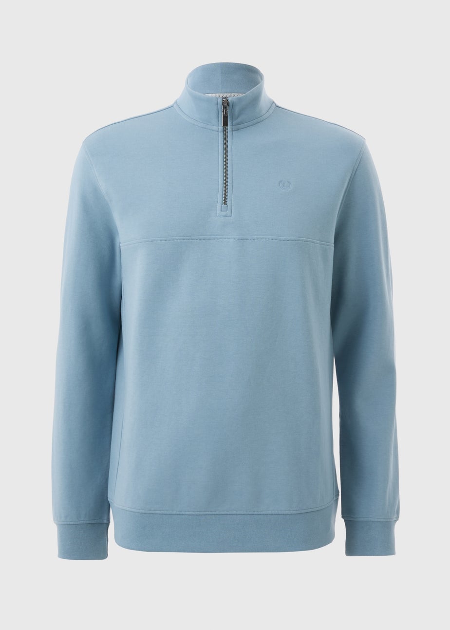 Lincoln Blue 1/4 Zip Interlock Jumper