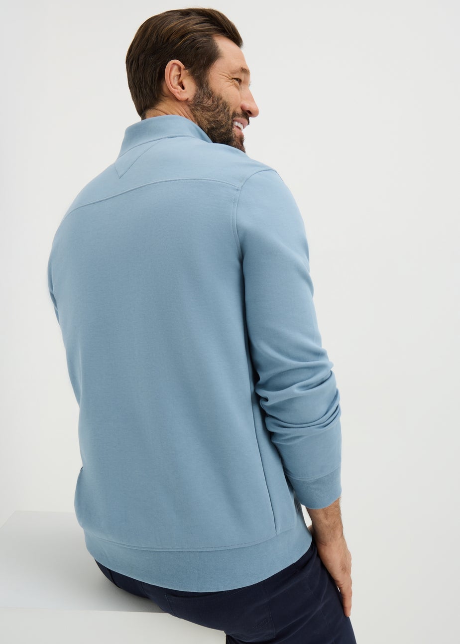 Lincoln Blue 1/4 Zip Interlock Jumper