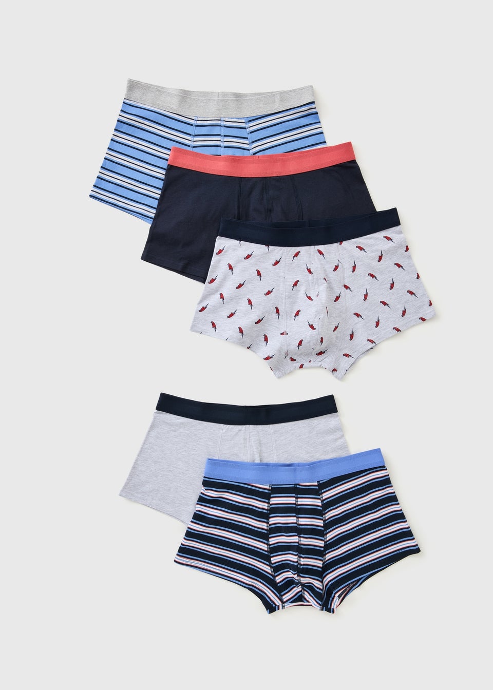 5 Pack Parrot Print Hipster Boxers