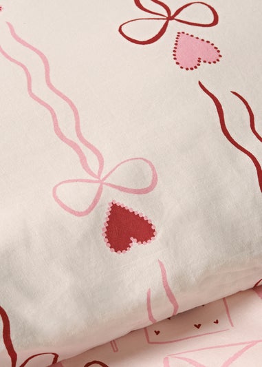 Pink Vintage Print Duvet Set