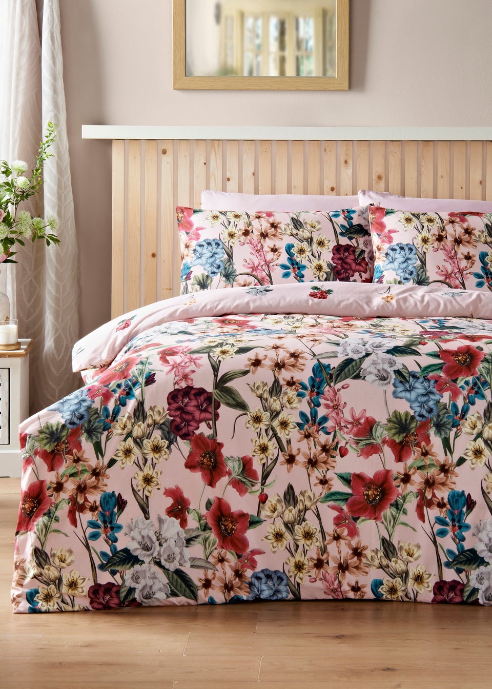 Pink Blooms Floral Duvet Set