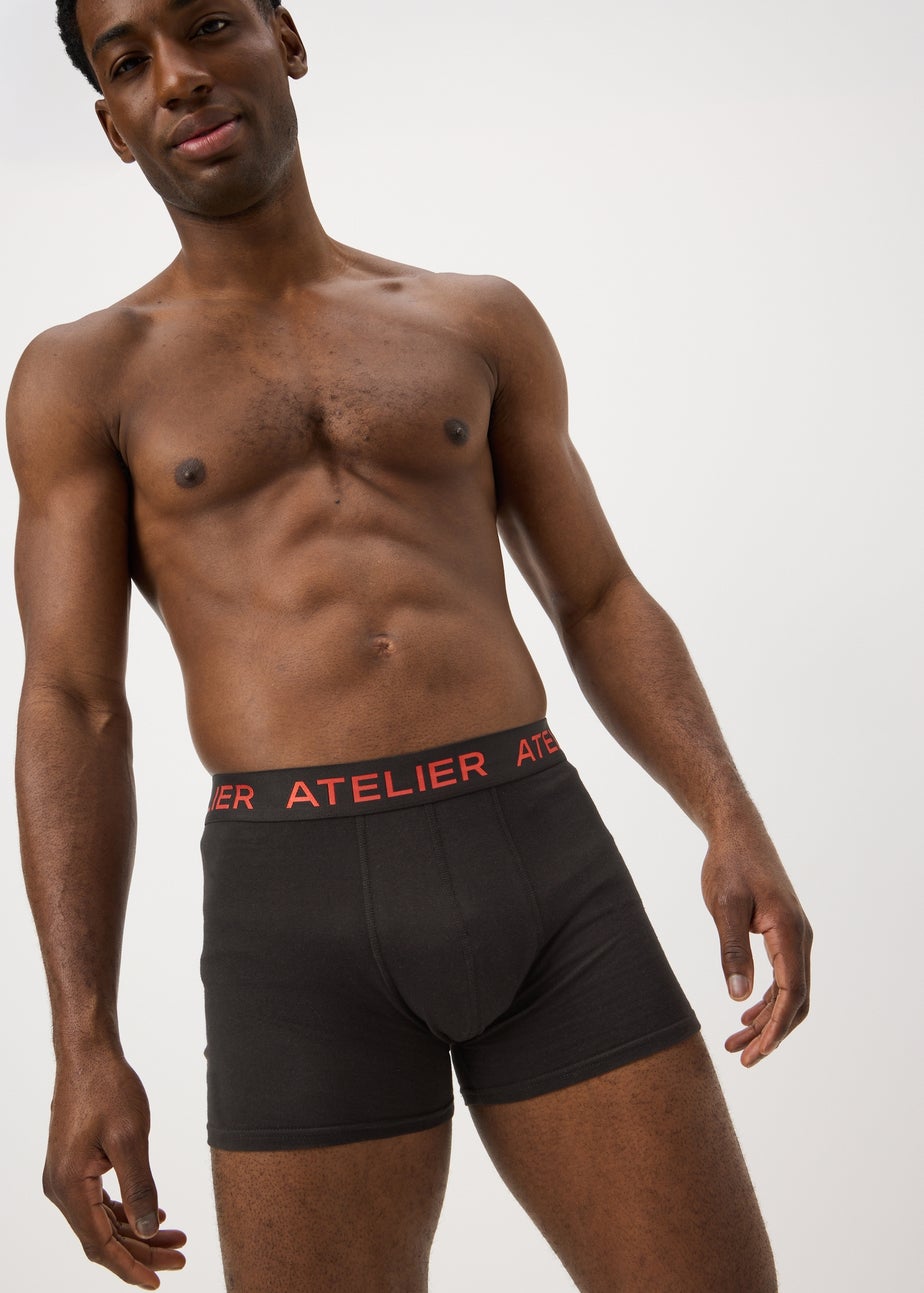 5 Pack Black Long Length Hipster Boxers