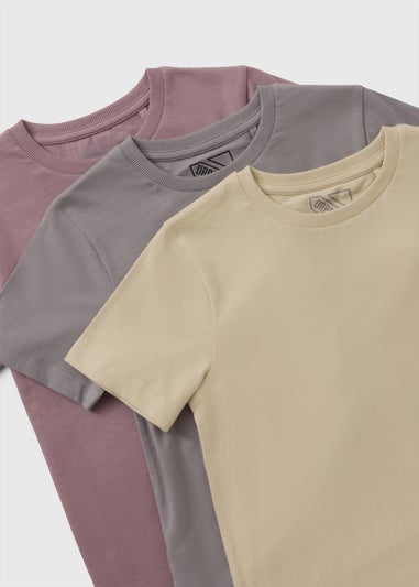 3 Pack Boys Multicolour Plain T-Shirts (7-15yrs)