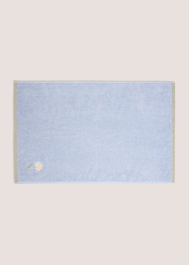 Blue Daisy Embroidered Hand Towel