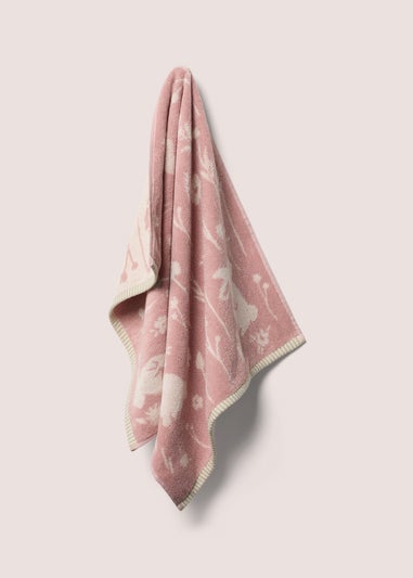 Pink Bunny Jacquard Towel