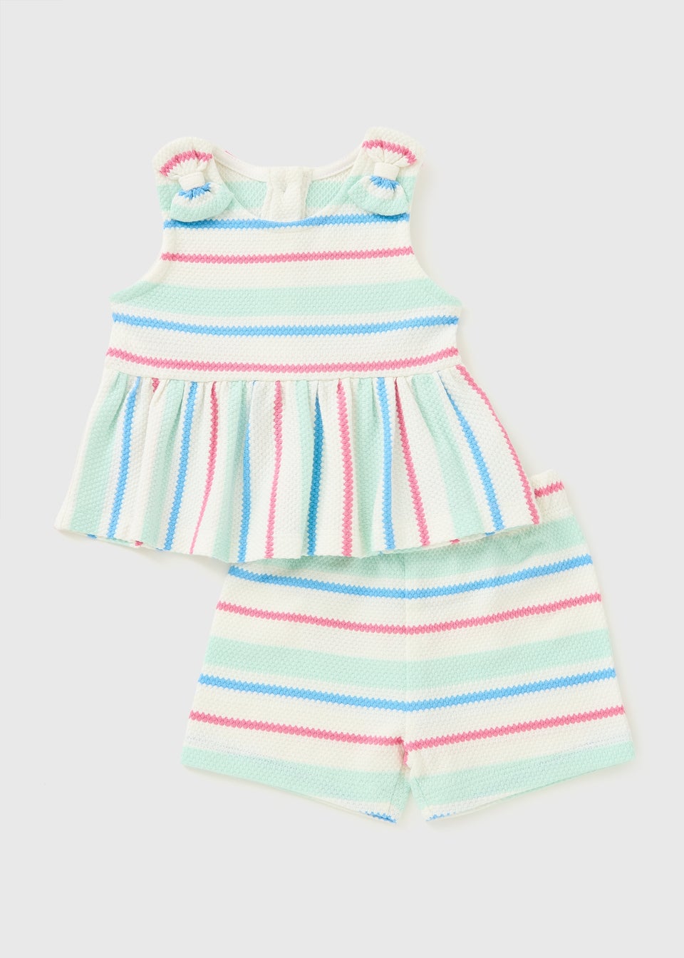 Baby Multicolour Stripe Popcorn Top & Shorts (Newborn-23mths)