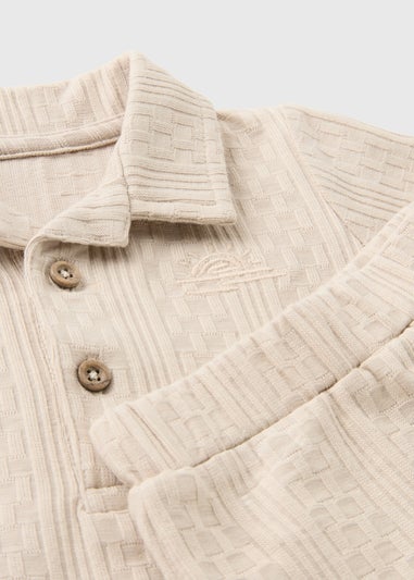 Baby Cream Jacquard Top & Short Set (Newborn-23mths)