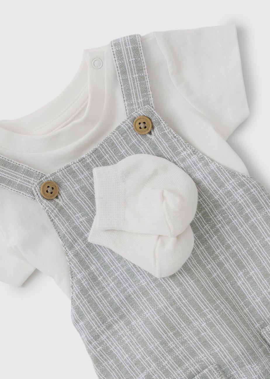 Baby Grey Stripe Romper & Sock Set (Newborn-23mths)