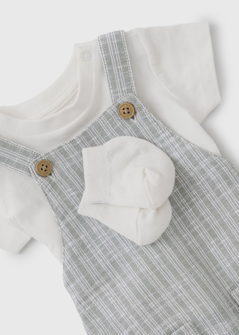 Baby Grey Stripe Romper & Sock Set (Newborn-23mths)