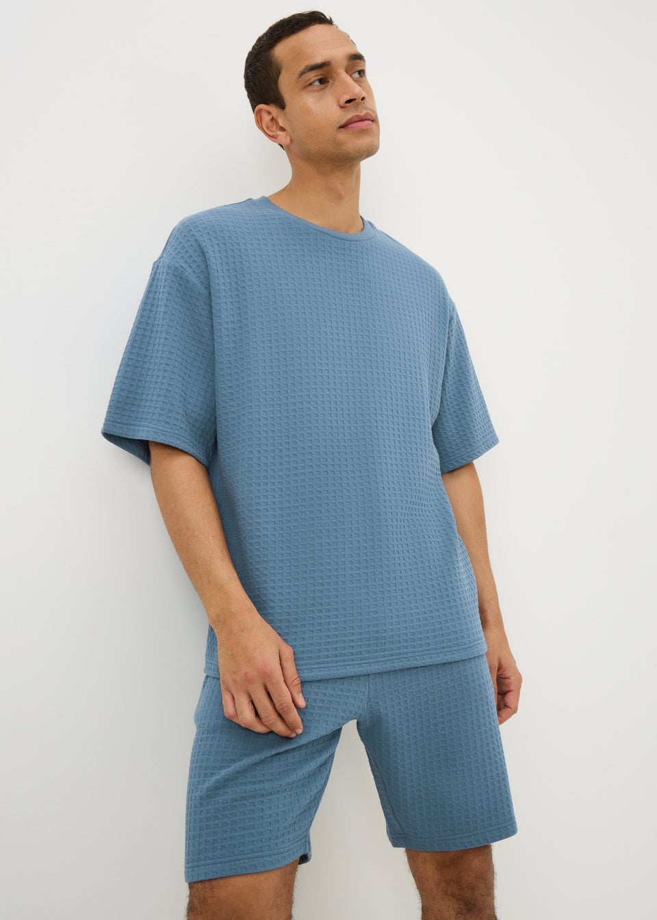 Blue Waffle Short Pyjama Set