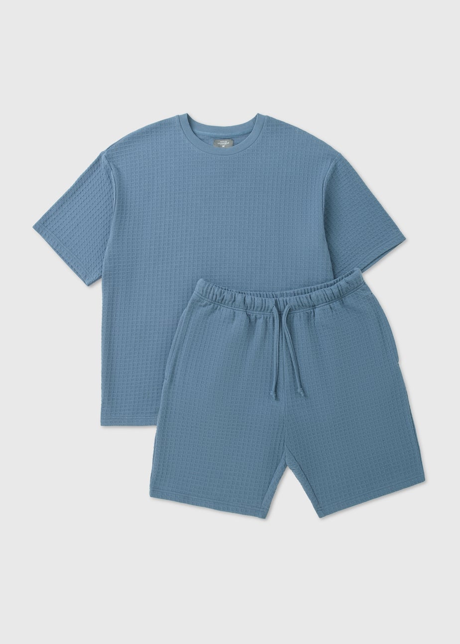 Blue Waffle Short Pyjama Set
