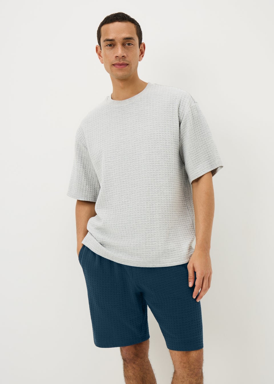 Grey Waffle Short Pyjama Set