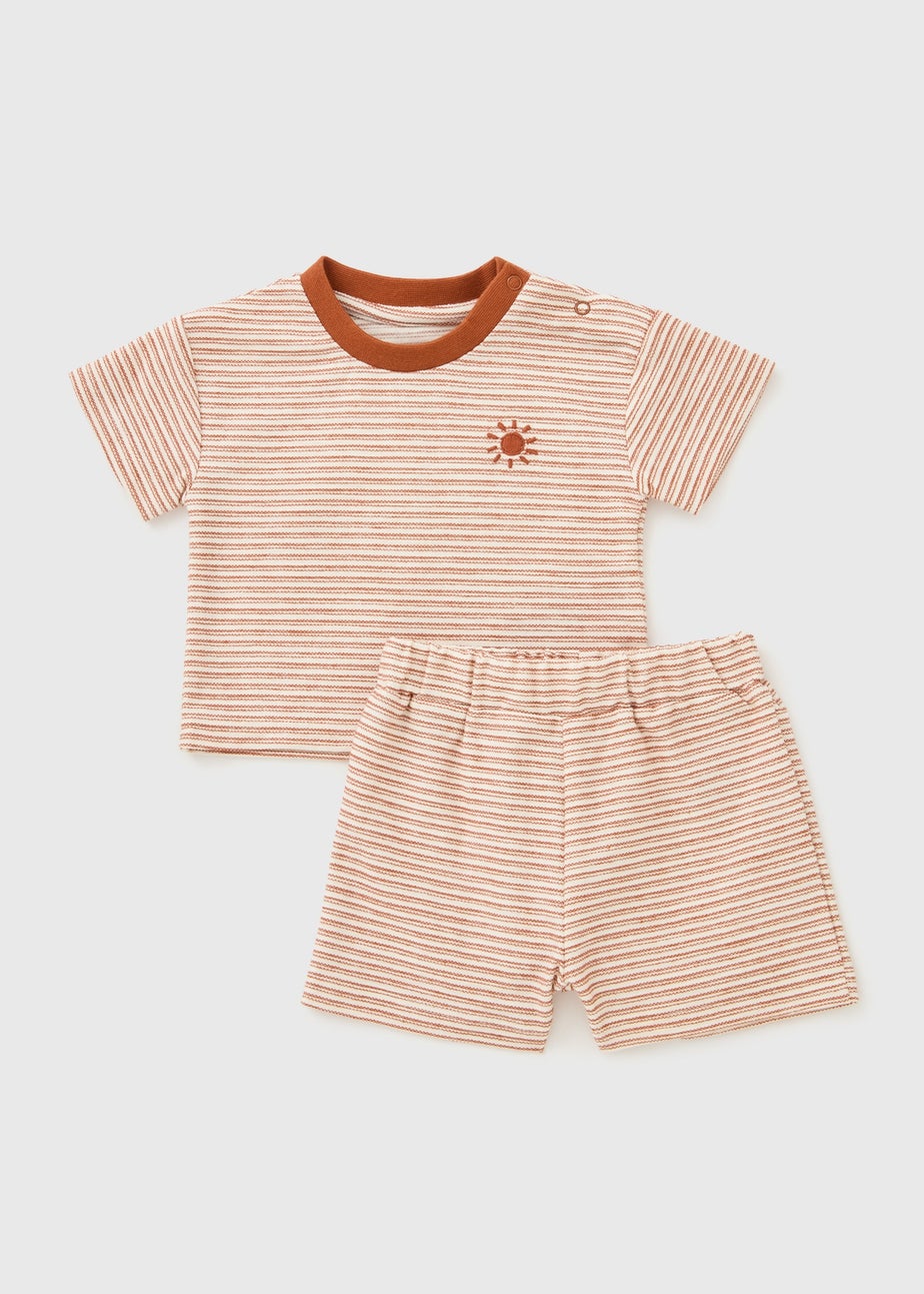 Baby Orange Stripe Sun Top & Shorts Set (Newborn-23mths)