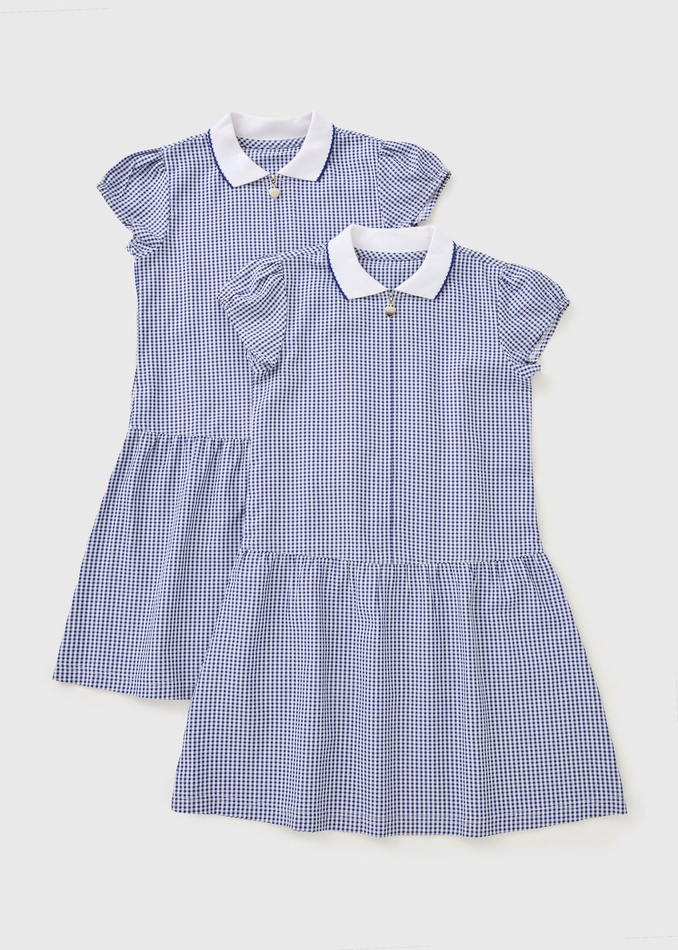 2 Pack Girls Navy Gingham Dresses (3–13yrs)