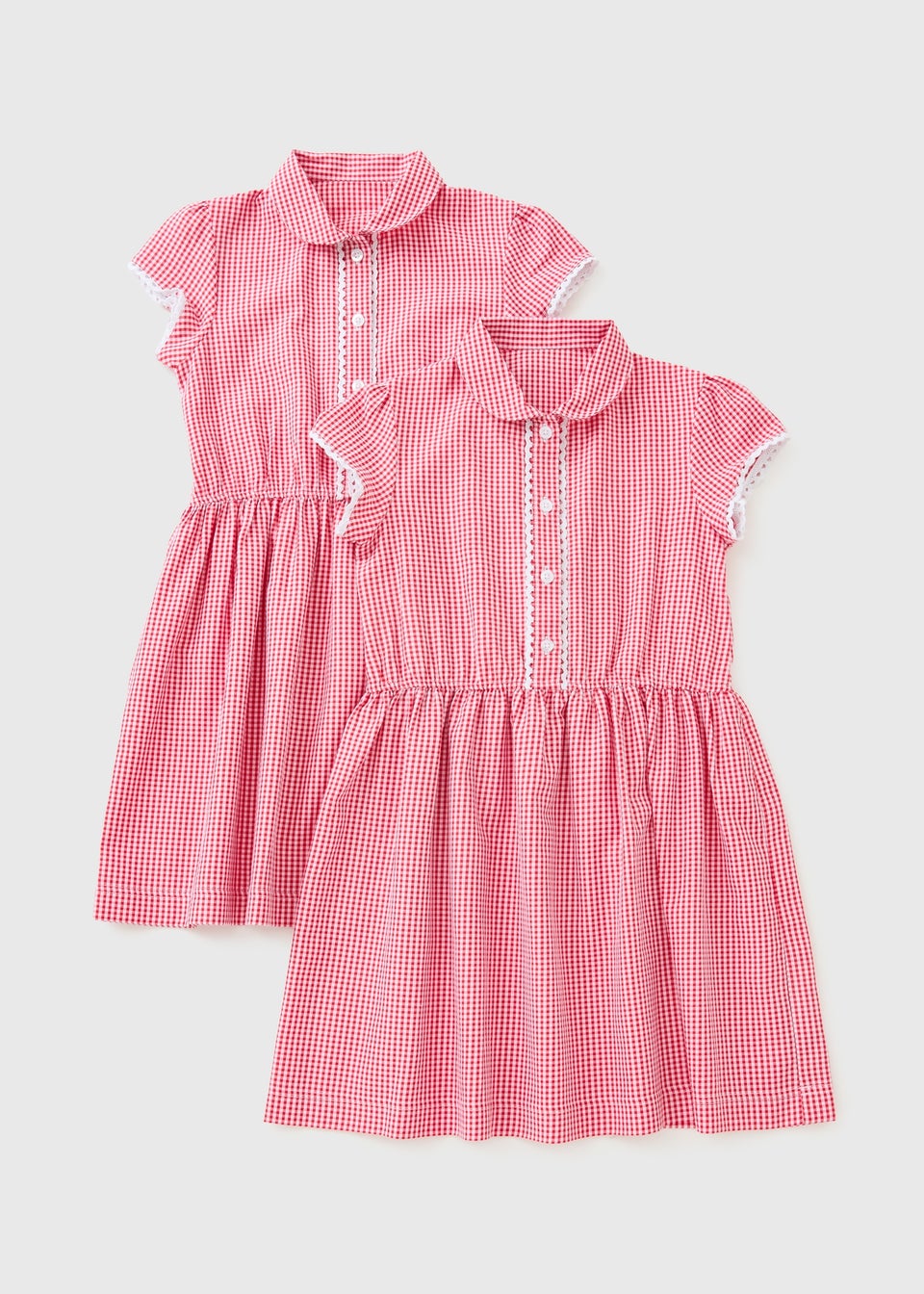 2 Pack Girls Red School Dresses (3-12 Years)