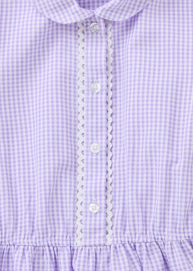 2 Pack Girls Traditional Lilac Gingham Dresses (3–13yrs)