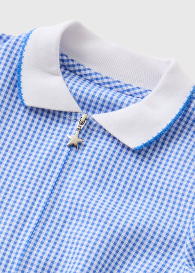 2 Pack Girls Blue Gingham Playsuits (4-13yrs)