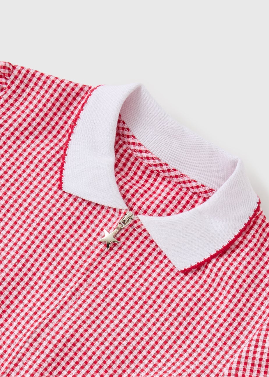 2 Pack Girls Red Gingham Playsuits (4-13yrs)