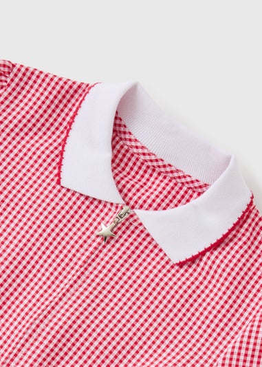 2 Pack Girls Red Gingham Playsuits (4-13yrs)