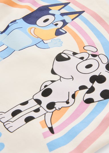 Bluey Girls Pink Flower T-Shirt & Cycle Shorts (1-7yrs)