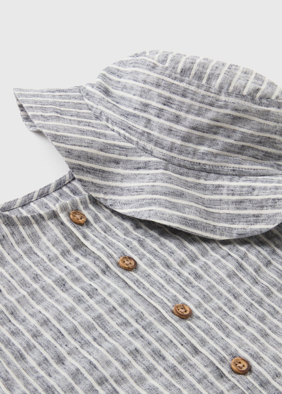 Baby Grey Stripe Romper & Hat Set (Newborn-23mths)