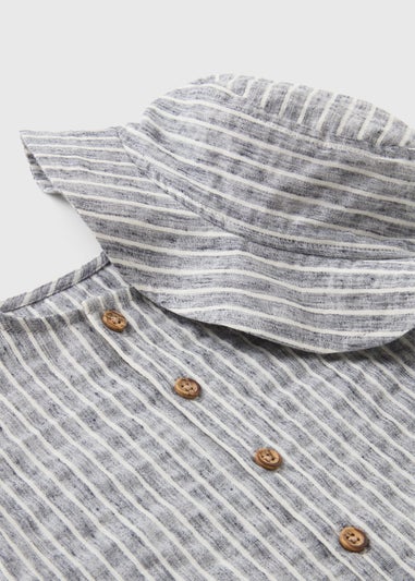 Baby Grey Stripe Romper & Hat Set (Newborn-23mths)