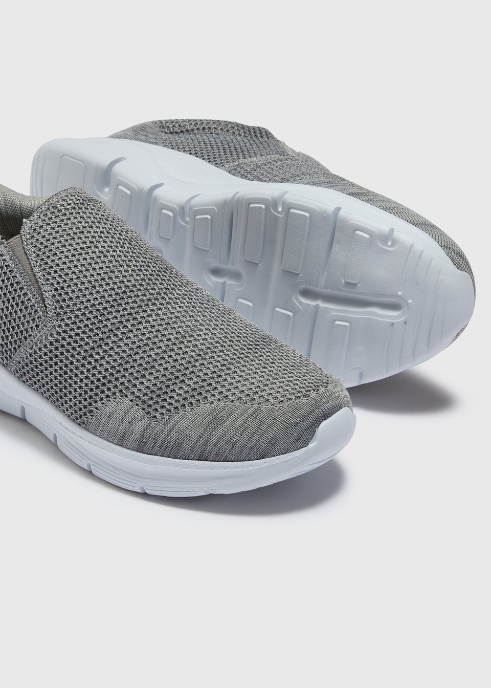 Grey Mesh Comfort Hands Free Slip On Trainers