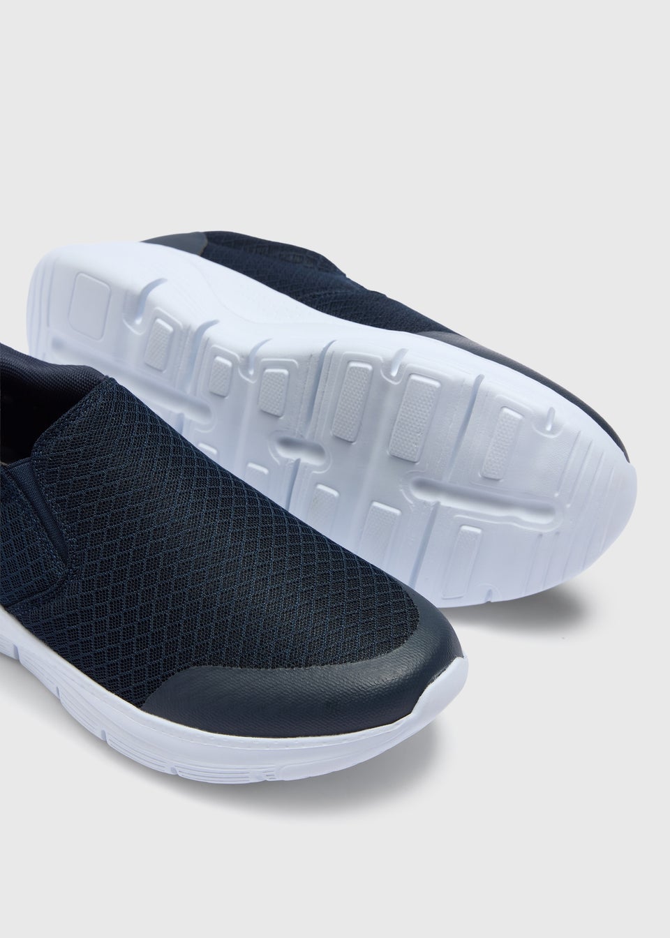Navy Mesh Comfort Hands Free Slip On Trainers