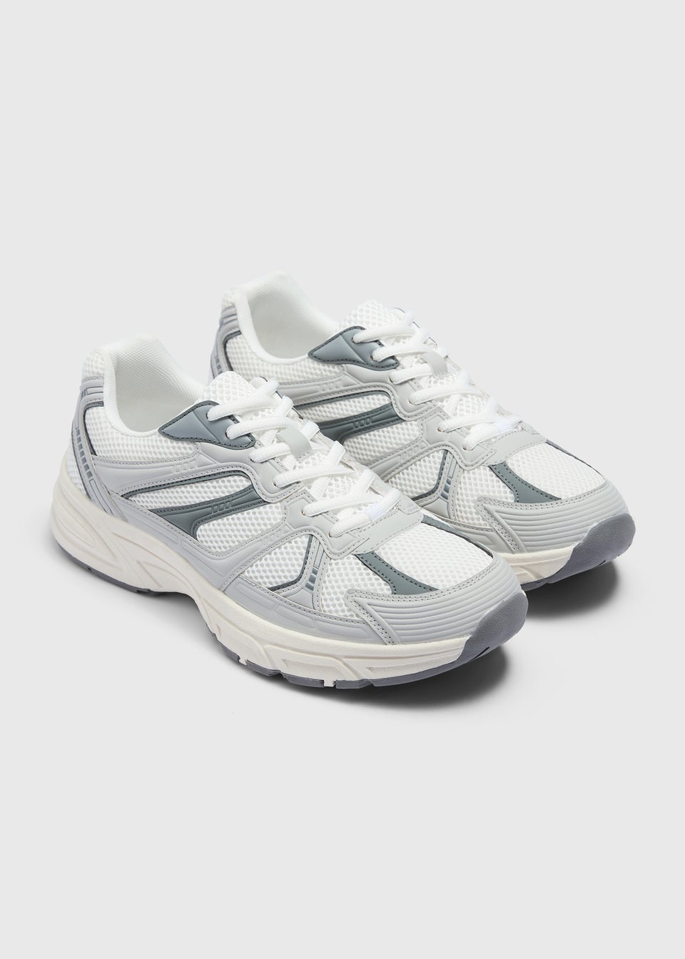 Grey Mesh Chunky Trainers