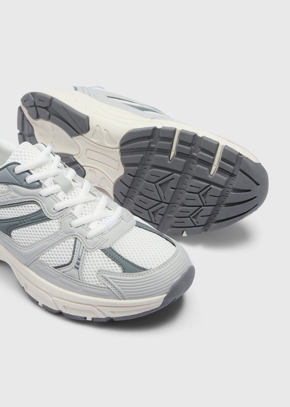 Grey Mesh Chunky Trainers