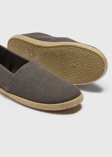 Grey Textured Espadrilles