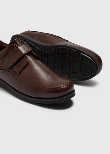 Brown Riptape Strap Formal Shoes