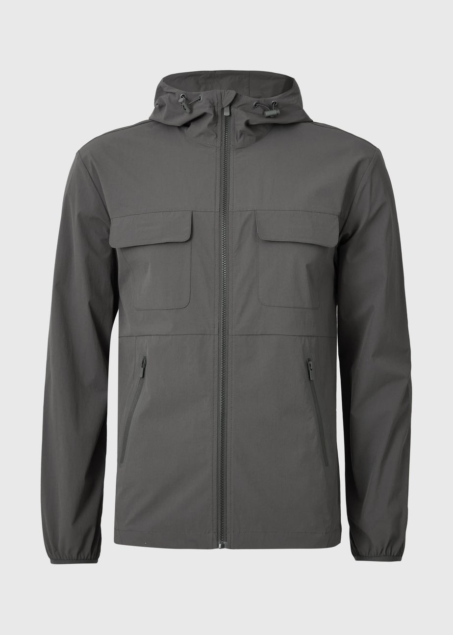 Charcoal Hooded Co Ord Windbreaker