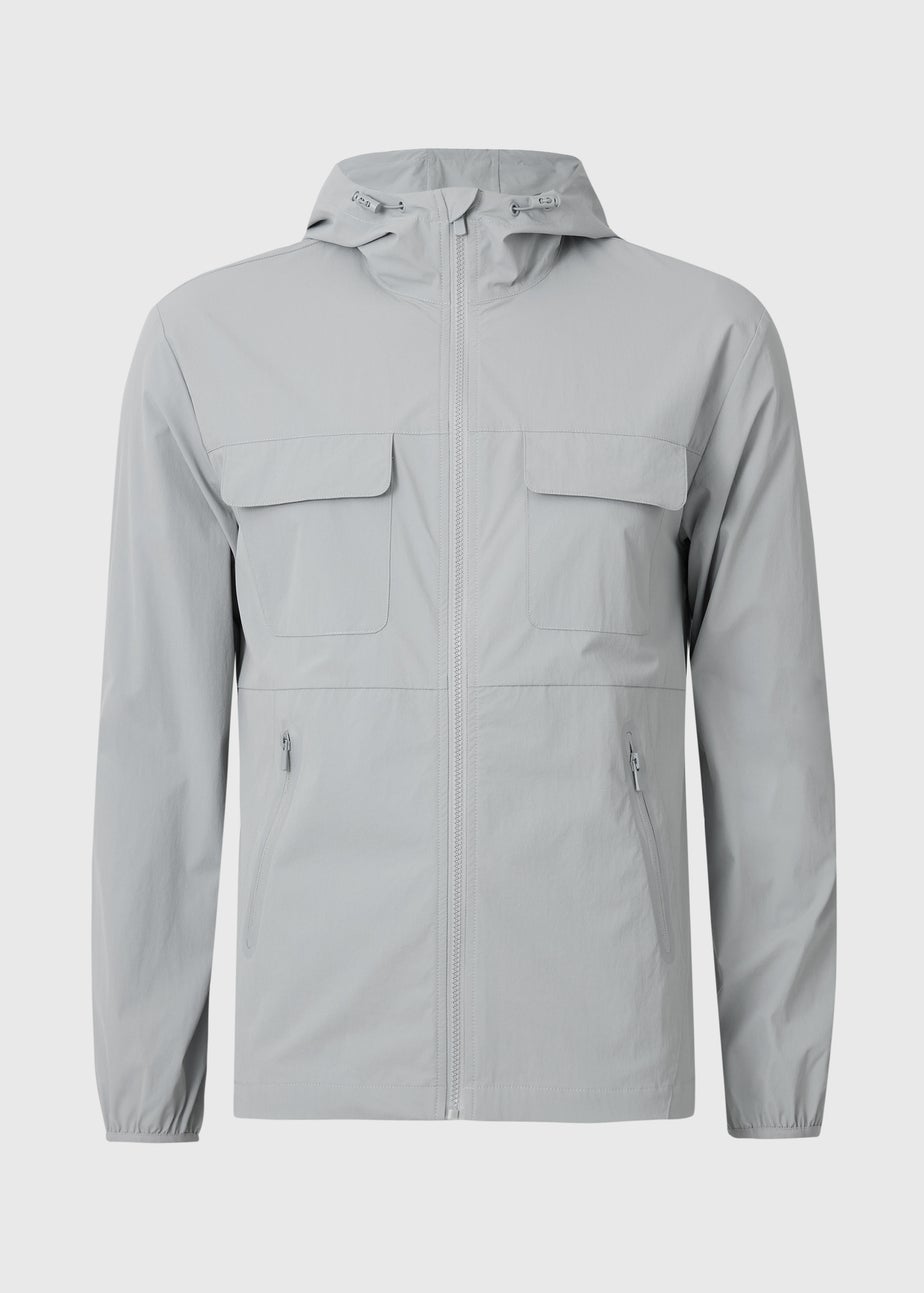 Grey Hooded Co Ord Windbreaker