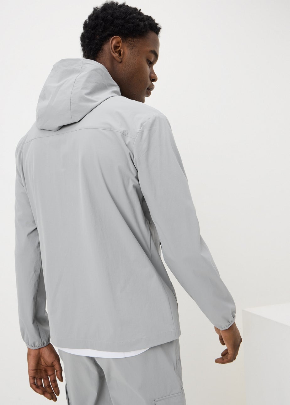 Grey Hooded Co Ord Windbreaker