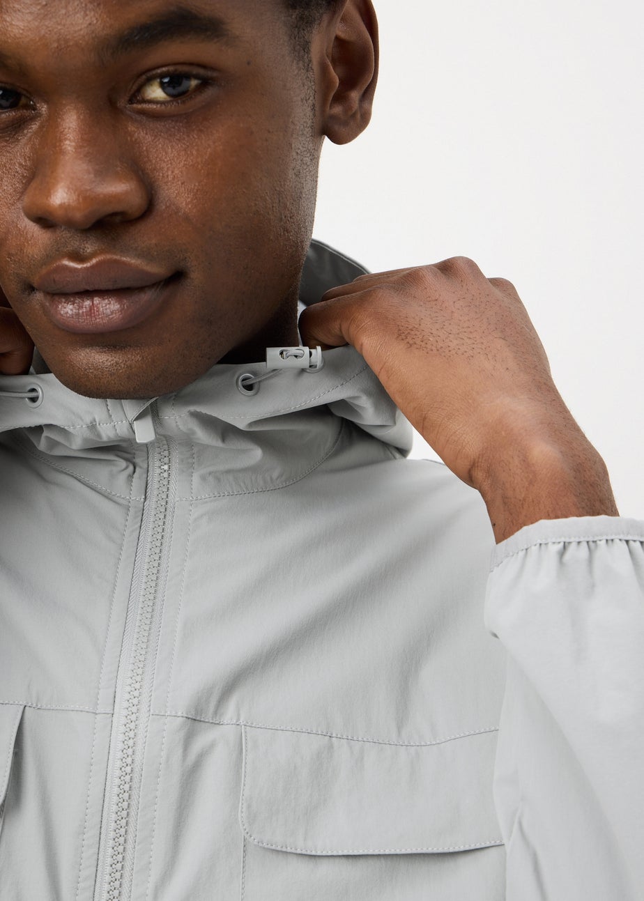 Grey Hooded Co Ord Windbreaker