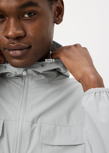 Grey Hooded Co Ord Windbreaker