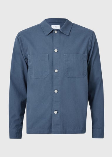 Blue Lightweight Canvas Shacket