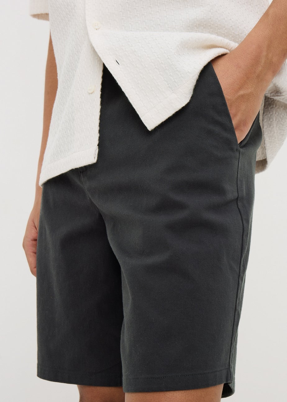 Black Regular Fit Chino Shorts