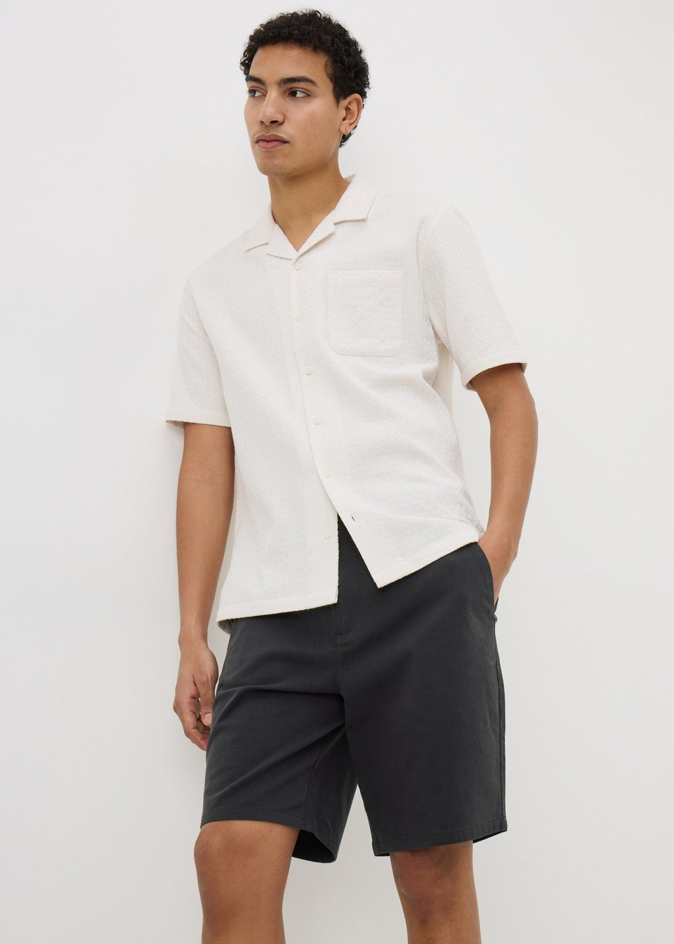 Black Regular Fit Chino Shorts