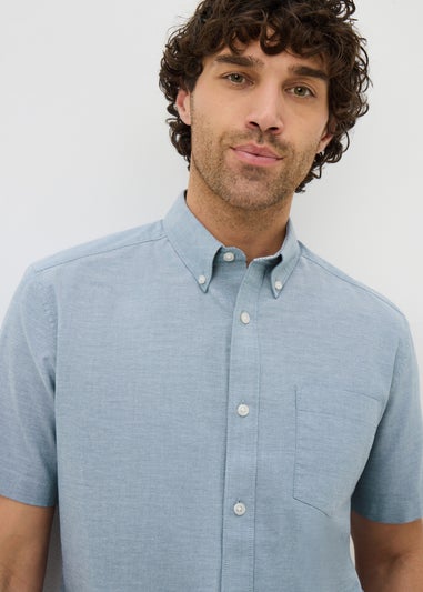 Blue Short Sleeve Oxford Shirt